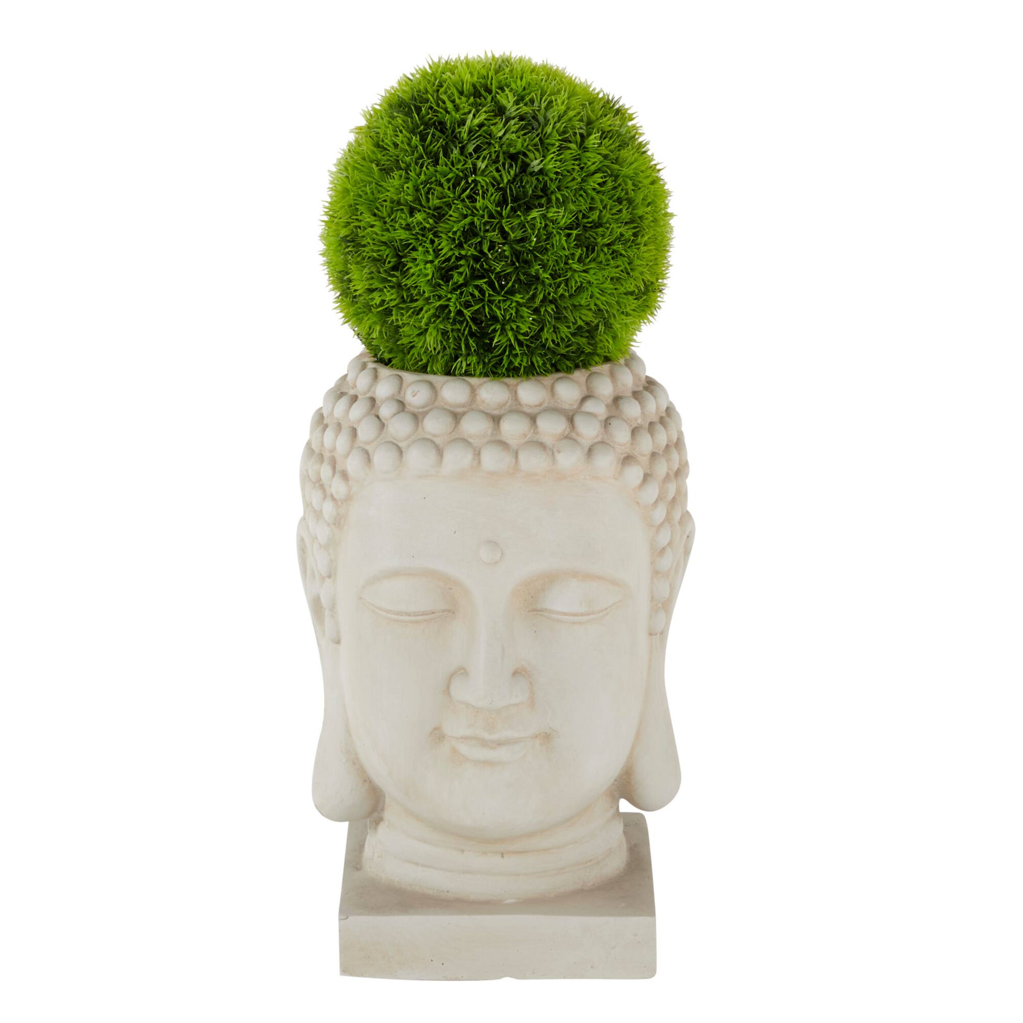 CosmoLiving by Cosmopolitan 9" Green Contemporary Style Faux Grass Ball Artificial Foliage